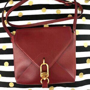 Delvaux small leather red crossbody 8" W  X 6" L